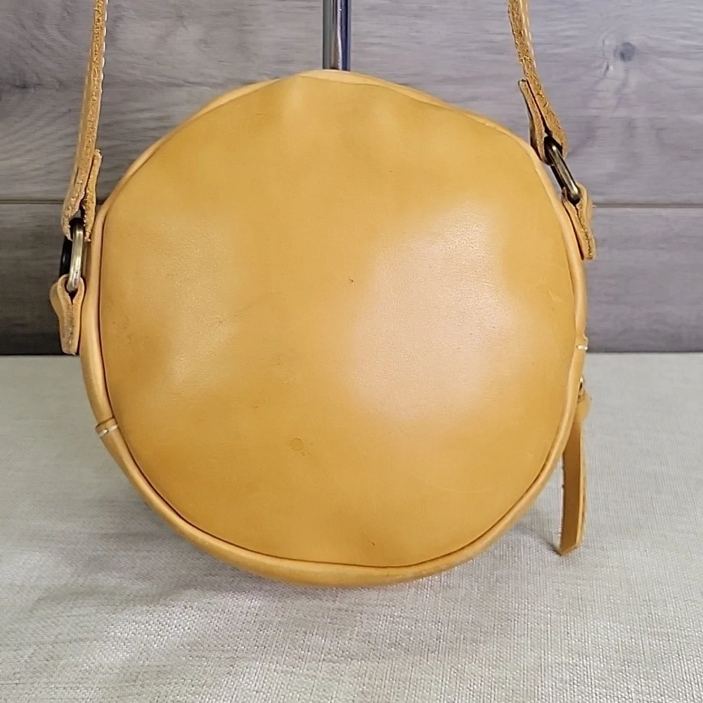 Portland Leather  Round Tan  Crossbody Bag